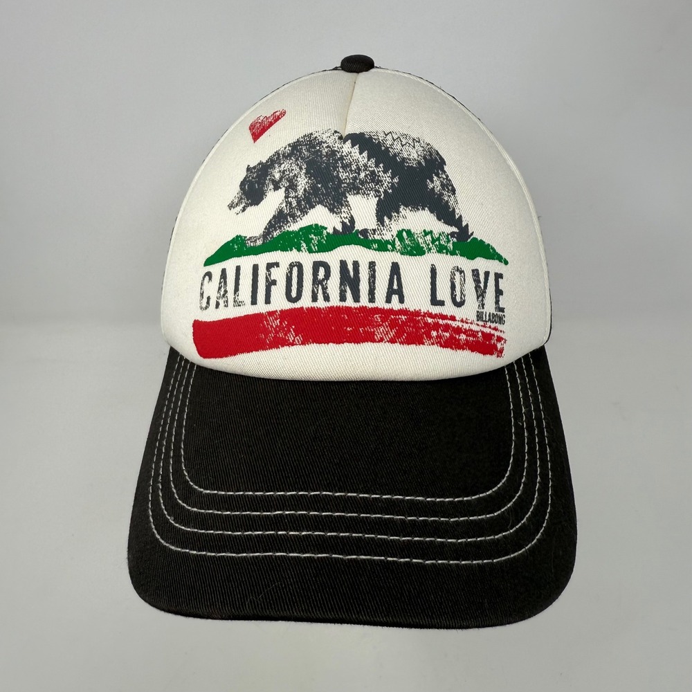 Billabong California Love Bear Trucker Hat Cap Adjustable‎ Snapback Mesh Women